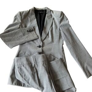BOSS Hugo Boss Women's Gray Plaid Blazer Sz 2 & Pants Sz 4 Suit Set Wool Blend